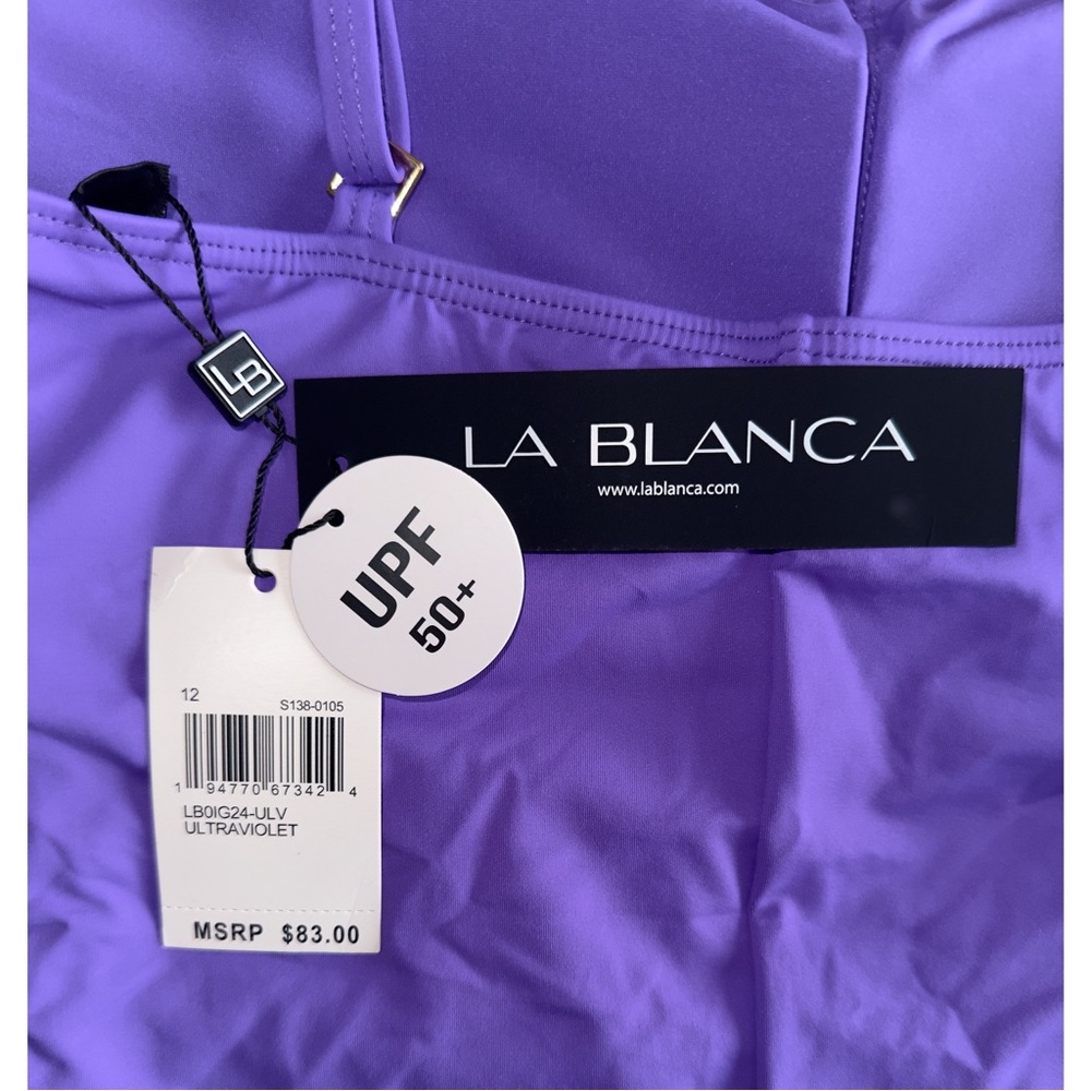 NWT La Blanca Island Goddess Lingerie One Piece Swimsuit in Ultraviolet Purple - Picture 8 of 11